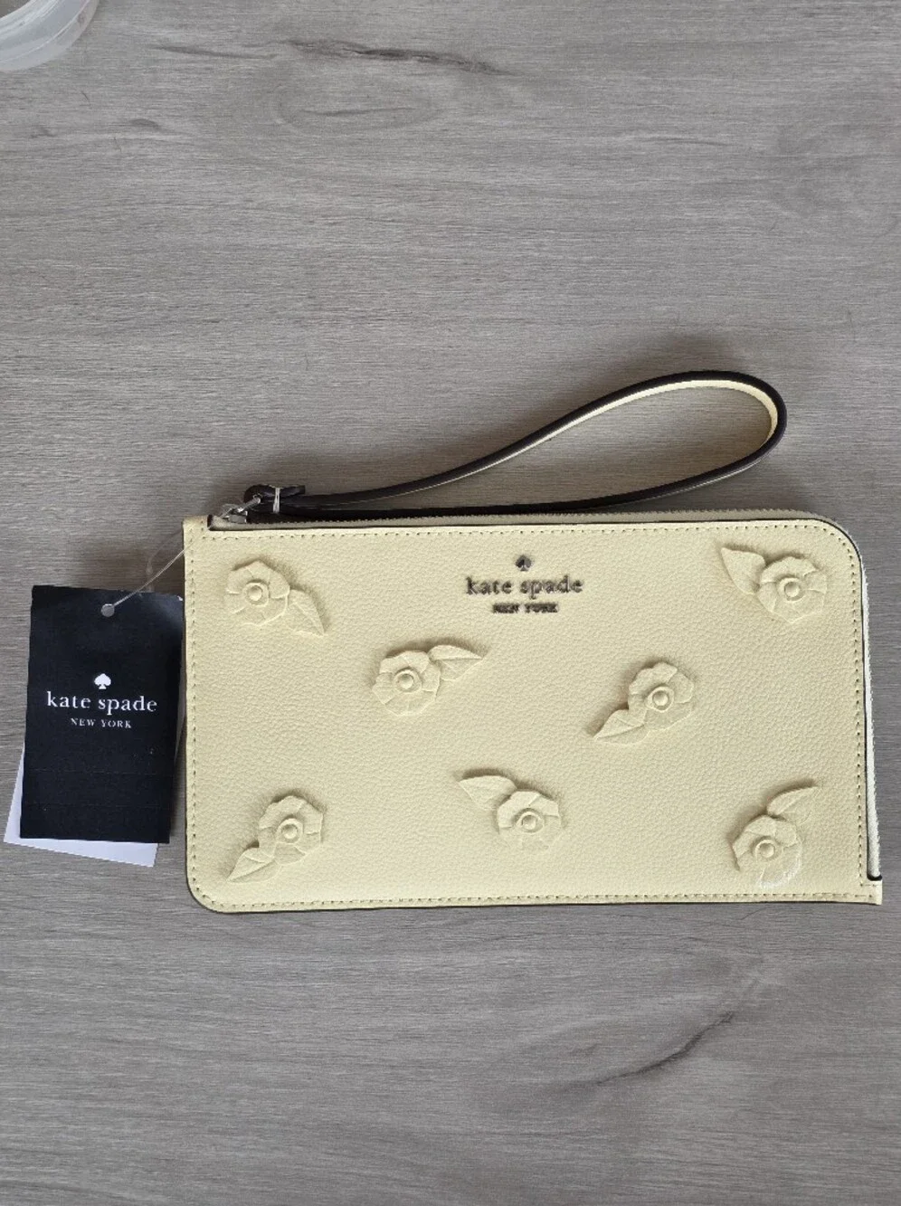 kate spade Yellow 3D Floral Wristlet